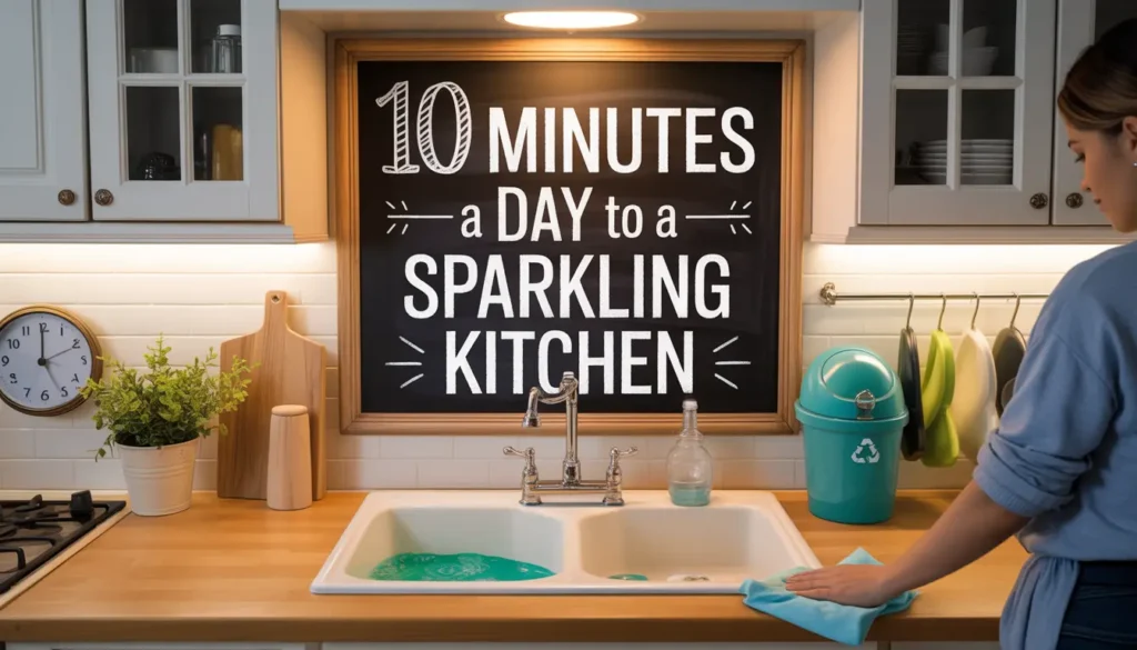 10-Minute Daily Kitchen Cleaning Routine That Actually Works